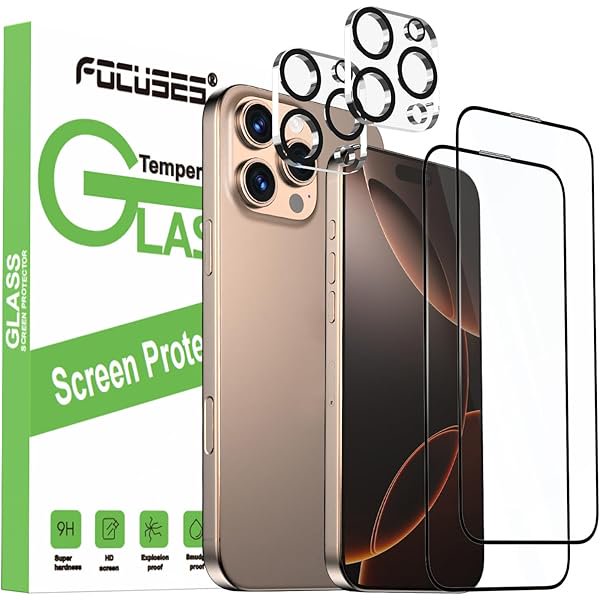 wonima44 Blue Light Screen Protector for iPhone 16 Pro 2 Pack+Camera Lens Protector 2 Pack 2.5D Colorless Anti Blue Light Tempered Glass for iPhone 16 Pro (6.3inch)