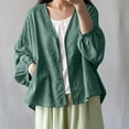 thumbnail image 7 of TMOYZQ Womens Cardigan Oversized Cotton Linen Blazer Casual Long Sleeve Spring Summer Jackets, 7 of 7