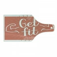 thumbnail image 1 of Fitness Cutting Board, Get It Lettering with Bodybuilder Man Arms Biceps Be Strong Achievement, Decorative Tempered Glass Cutting and Serving Board, Wine Bottle Shape, Coral and White, by Ambesonne, 1 of 1