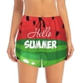 thumbnail image 2 of Hirioo Watermelon Hello Summer for Women's Double Layer Athletic Shorts High-Performance Gym Shorts with Inner Pocket, Elastic Waistband-Large, 2 of 7
