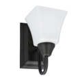 thumbnail image 3 of Luminance Square Lexington Vanity Light Wall Sconce | Black and White Bathroom Decor Fixture for Over Sink and Above Mirror Damp Rated 1-Light F3681-31, 3 of 5