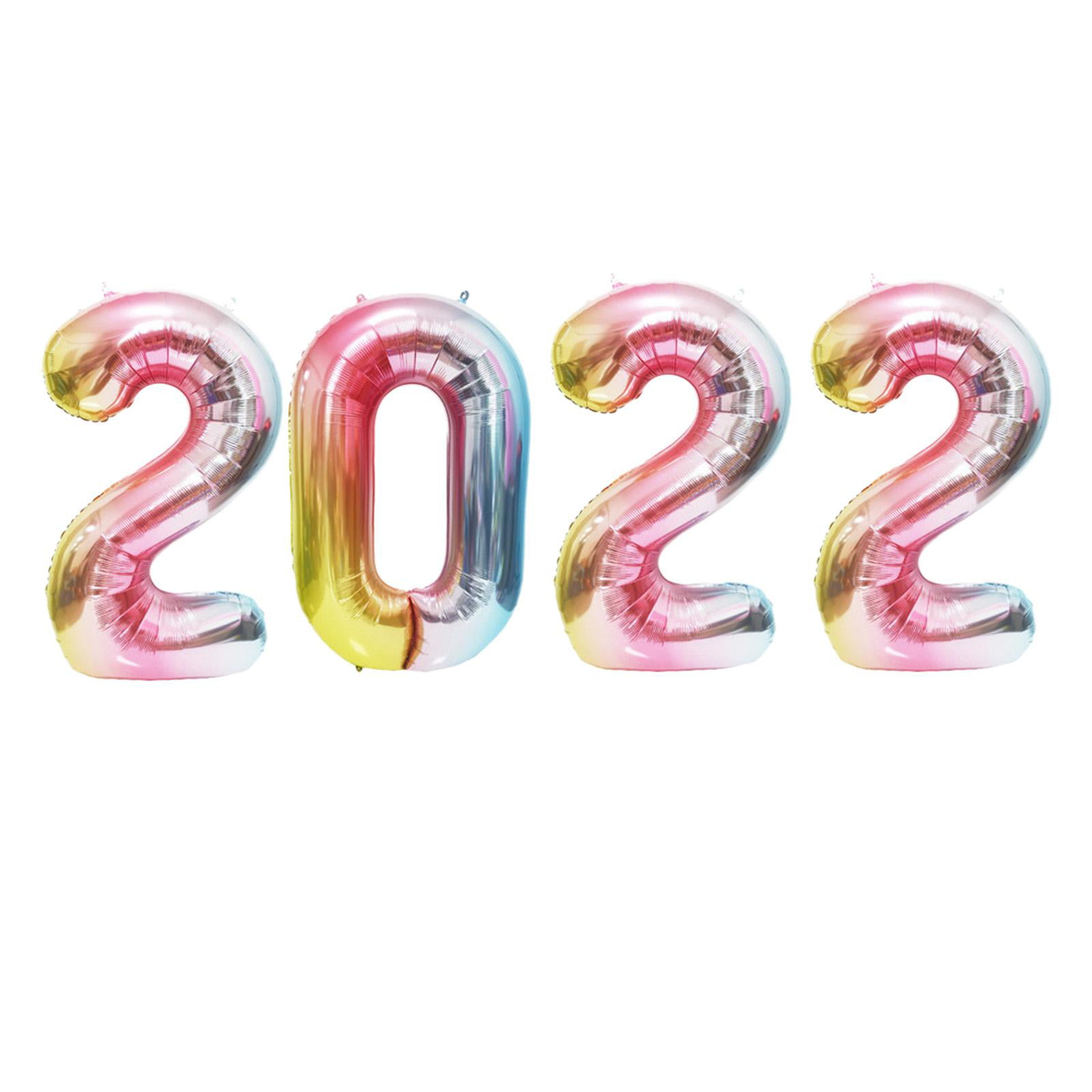 Happy New Year 2021 Number Aluminum Foil Digit Air Balloons Helium Balloon