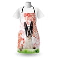 thumbnail image 3 of Dog Lover Apron, Happy Pet Animal on Swirls and Curlicues Backdrop Vintage Elements Detailed Motif, Unisex Kitchen Bib with Adjustable Neck for Cooking Gardening, Adult Size, Multicolor, by Ambesonne, 3 of 4