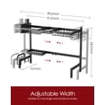 thumbnail image 2 of Sakugi Over The Sink Dish Drying Rack, 31"-39"L x 12"W x 24.5"H Expandable Dish Drainer, Stainless Steel Dish Rack, Black, X-Large, 2 of 3
