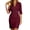 Red, variant on Women's Mini Wrap Dresses Half Sleeve Deep V-Neck Vintage Pencil Dress for Business Work Spring Summer Elegant Solid Color Belted Soft Comfy Bodycon Short Dress White XL