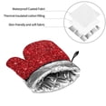 thumbnail image 6 of Fotbe Red Glitter for 4Pcs Oven Mitts and Pot Holders, 500℉ Heat Resistant Oven Mitts , Non-Slip Silicone Surface Safe for Baking, Cooking, BBQ, 6 of 6