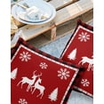 thumbnail image 2 of Pack of 2 Outdoor Pillow Covers, Christmas Elk Snowflakes Silhouette Buffalo Check Red and Black Waterproof Square Throw Pillowcase Cushion Decorative Pillow Covers for Couch Patio Tent, 16x16 in, 2 of 6