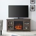 thumbnail image 2 of Evelyn&Zoe Colton Rectangular TV Stand with Log Fireplace for TV's up to 55", Alder Brown, 2 of 9