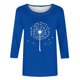thumbnail image 4 of Tops de Cuello Redondo para las Mujeres Moda Impresa 3/4 Mangas Blusa Casual Top, Estante de Imitación, 4 of 5