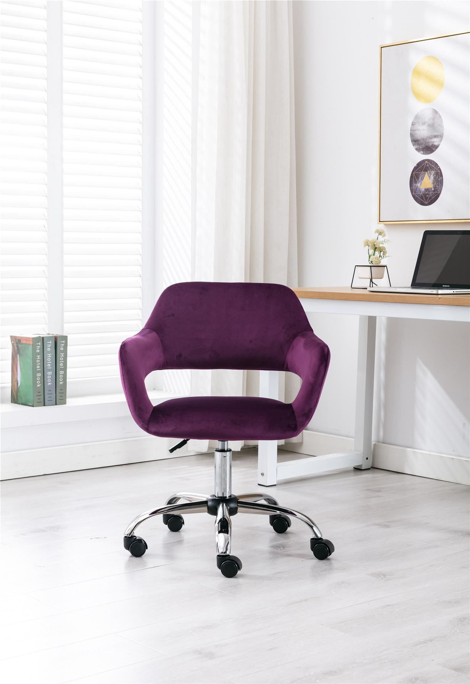 Swivel Home Office Chair Velvet Computer Desk Gaming Chair Ergonomic Adjustable 