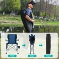 thumbnail image 5 of Folding Camping Chair, Portable High Back Folding Lawn Chairs for Adults, Outdoor Camping Chair with Cup Holder, Side Pocket, Hard Armrest, Carry Bag, Anti-slip Footpad, Support 350 lbs, Dark Blue, 5 of 12