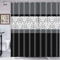 thumbnail image 2 of Black Grey Geometric Shower Curtain Sets with 12 Hooks,Modern Boho Farmhouse Bathroom Curtain,Water Repellent Polyester Fabric Abstract Bath Curtain Washable for Bathroom Decor 72x72in, 2 of 6