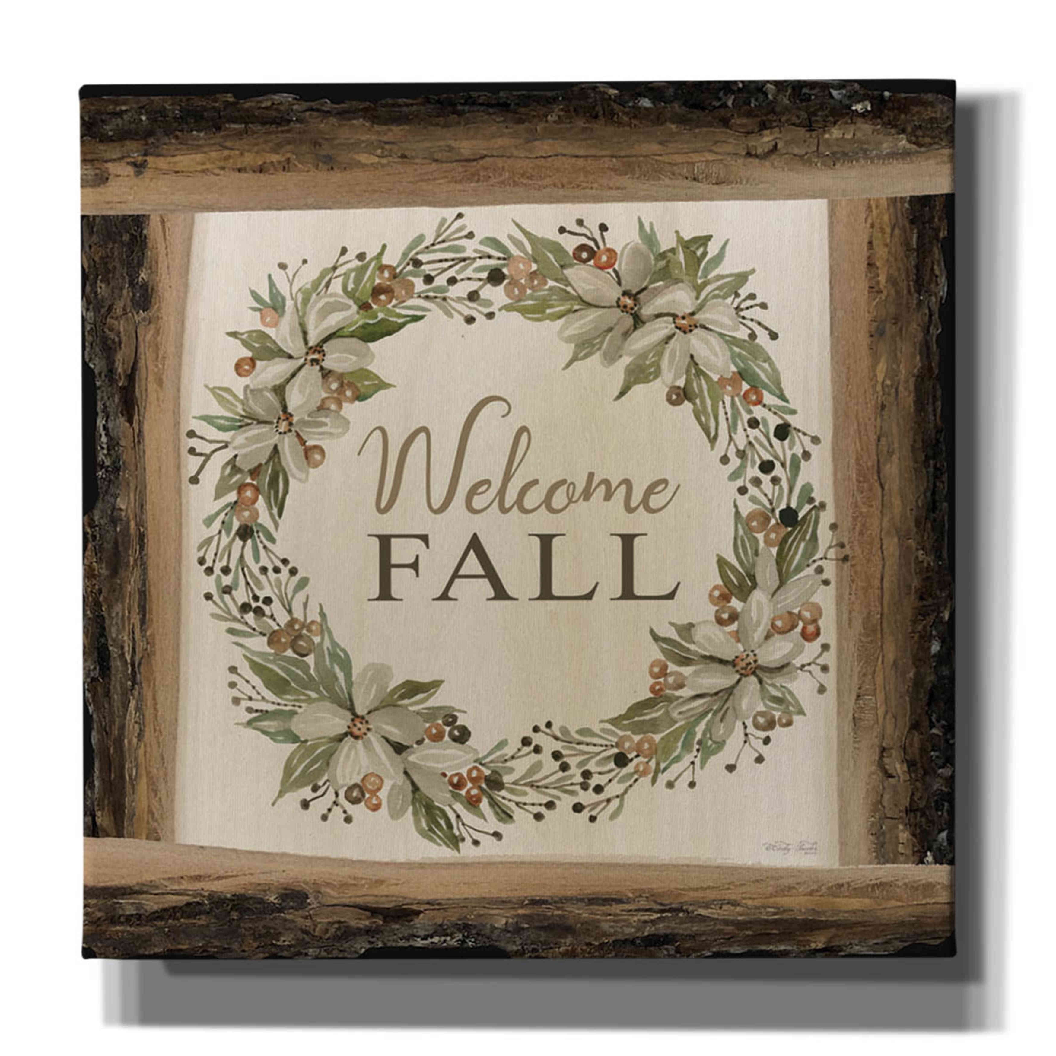 Epic Graffiti 'Welcome Fall Wreath' by Cindy Jacobs, Canvas Wall Art ...