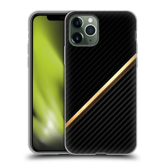 Head Case Designs Officially Licensed Alyn Spiller Carbon Fiber Gold Soft Gel Case Compatible with Apple iPhone 11 Pro