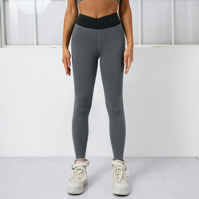 YWDJ Tights for Women Leggings Plus Size High Waist Yoga Short Abdomen  Control Training Running Yoga Pants Black S 