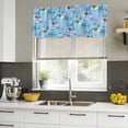 thumbnail image 5 of 2 Pack Valances for Windows, Desert Landscape Window Valances for Living Room/Bedroom/Bathroom, Cute Camels Palm Trees Houses Leaves Blue Light Filtering Kitchen Curtain Valance 42"W x18" L, 5 of 9