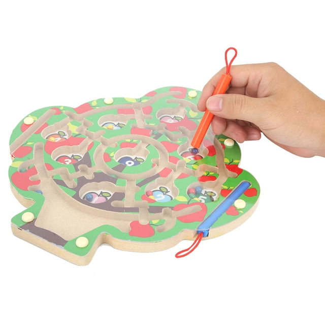 Juguete de entrenamiento cerebral para niños, juego de mesa magnético educativo de madera para niños, laberinto para niños, artesanía excepcional