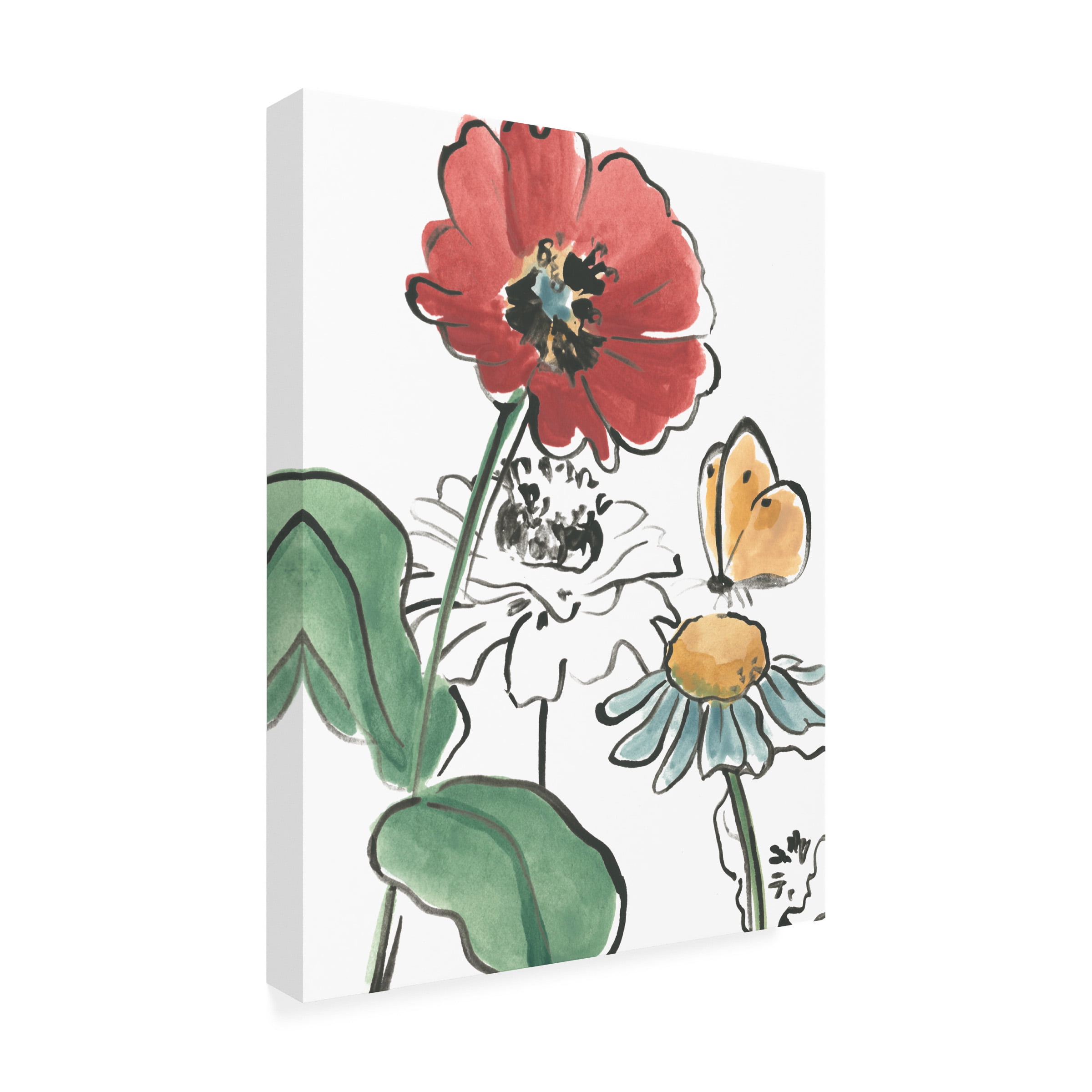 June Erica Vess 'Boho Florals II' Outdoor Canvas 32x22