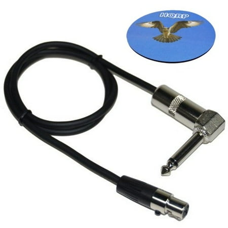 Ta5f Connector - HQRP 4-Pin Mini Connector (TA4F) to Right-Angle 1/4-Inch Connector Instrument Cable for Shure PGX-D / GLX-D / QLX-D / ULX-D Digital Wireless Systems plus HQRP Coaster
