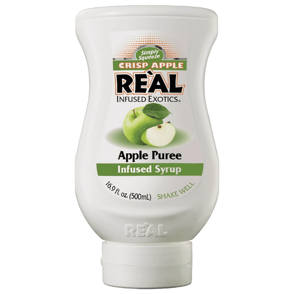 Reàl Infused Exotics Simply Squeeze Apple Infused Syrup 16.9oz Bottle for Mixologists, Chefs, Cooks