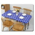 thumbnail image 5 of Yuedong Dining Table Oil Proof Table Cover Elastic Tablecloth For Home Restaurant Wipe Clean Waterproof Outdoor Flannel Moroccan Rubber Band, 5 of 14