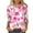 Multicolor#03, variant on Plus Size Tops for Women 3/4 Sleeve Floral Printed T Shirts Casual Loose Crew Neck Shirts Summer Vacation Boho Beach Tee Shirts