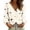 *White, variant on Women's V Neck Puff Long Sleeve Print Blouses,Casual Loose Pullover Tops ,Women's Plus XXL