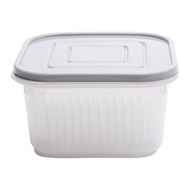 Toystoory Caja sellada de drenaje con tapa de tornillo para caja de almacenamiento para refrigerador, jengibre, ajo, cebolla Organizadores de utensilios de cocina gris