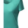thumbnail image 4 of FashionOutfit Women's Basic Short Sleeve Scoop Neck Dip Hem T-Shirts, 4 of 4