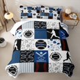 thumbnail image 2 of Erosebridal Eat Baseball Sleep Twin Quilt Set, Blue Patchwork Twin Coverlet Set for Men and Women, 2 Pieces, 2 of 7