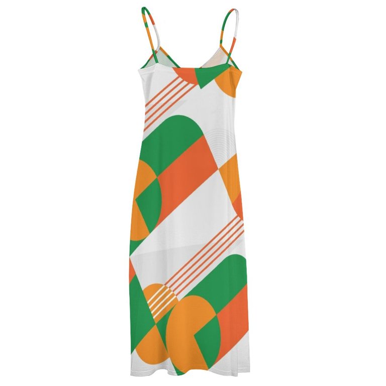 FAMU Orange and Green Pattern Sleeveless Dress loose women's dress women  evening dress - Walmart.com