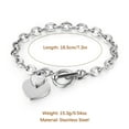 thumbnail image 6 of HZMAN Stainless Steel Zircon Love Heart Bracelet for Women Romantic Gift Toggle Clasp Link Bracelets (Silver), 6 of 7