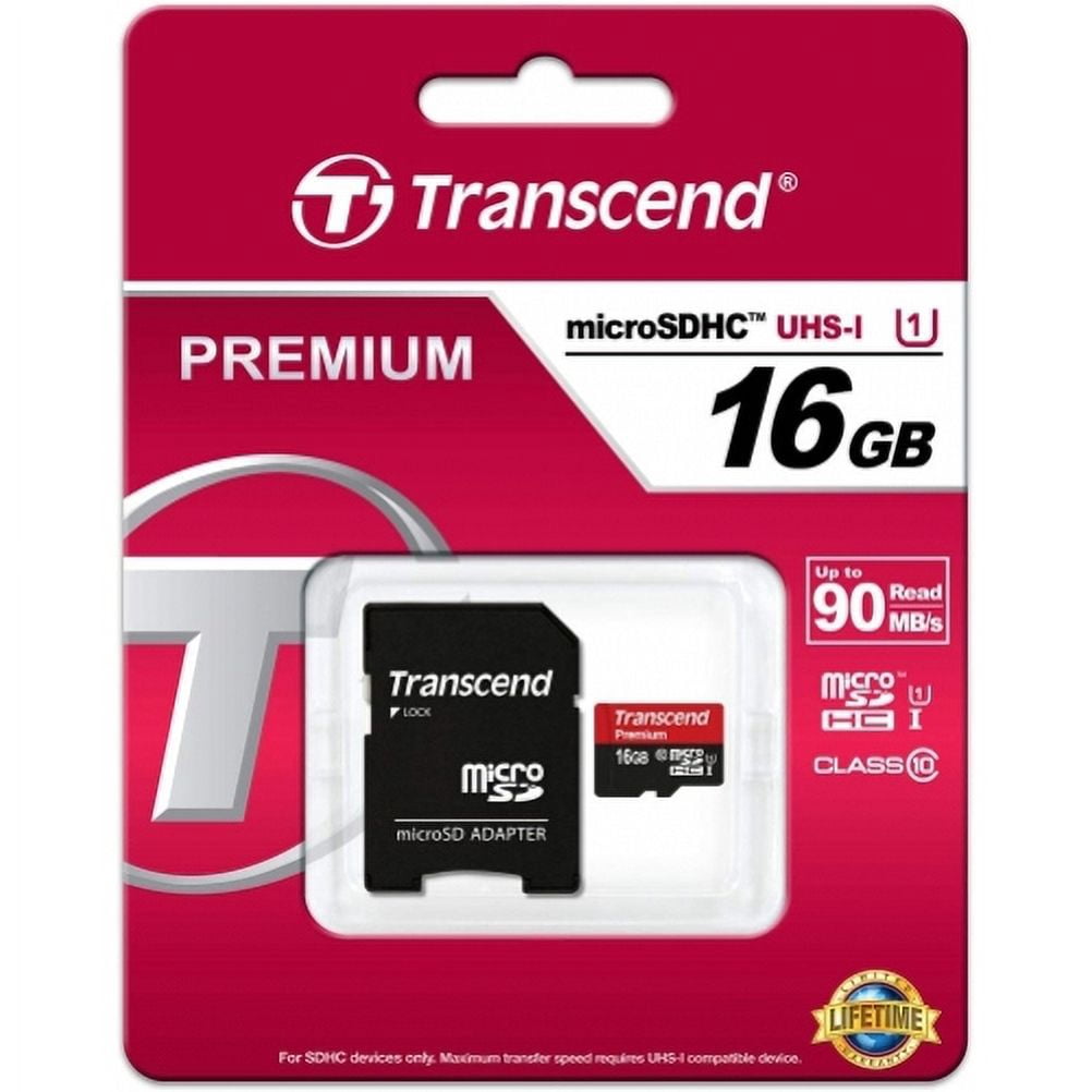 Transcend 16GB Memory Card for Samsung Galaxy A51/A50/A20/A10e/A01 - High Speed MicroSD Class 10 MicroSDHC