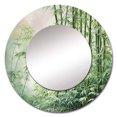 thumbnail image 2 of Designart "Bamboo love Dream III" Bamboo Green Large Round Mirror - Round Mirror Wall Décor - Cottage Round Printed Mirror 23" x 23" Inch, 2 of 5