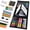Black, variant on 185 Pieces Drawing Art Set,Double Sided Trifold Easel Art Box with Oil Pastels, Crayons, Colored Pencils, Markers, Paint Brush, Watercolor Cakes, Sketch Pad (Blue Art Supplies)