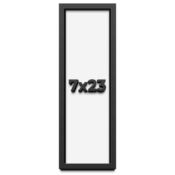 7x23 Shadow Box Frame Black | 1 inches Deep Real Wood Contemporary Shadowbox Display Frame | UV