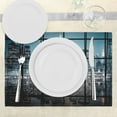 thumbnail image 3 of Ambesonne City Place Mats Set of 4, New York at Night Scenery, Standard Size, Black and Dark Blue, 3 of 6