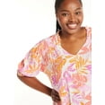 thumbnail image 4 of Terra & Sky Women’s Plus Size Smocked V-Neck Blouse, Sizes 0X-5X, 4 of 5