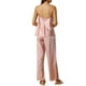 thumbnail image 3 of Conjunto de pijama de satén para mujer INSPIRE CHIC, top de tirantes con cuello de cowl y pantalones largos, ropa de descanso de seda, pijamas M en rosa, 3 of 5