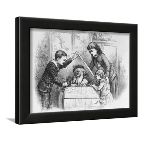 Brown Thomas Christmas A Christmas Box Magazine Illustration by Thomas Nast Framed Print Wall Art ()