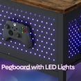 thumbnail image 5 of Bestier LED Coffee Table with Glass Top for Living Room, Center Tea Table with Storage in Rustic, 5 of 9