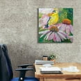 thumbnail image 3 of Epic Graffiti 'Finch on Coneflowers' by St. Hilaire Elizabeth, Canvas Wall Art, 26"x26", 3 of 8
