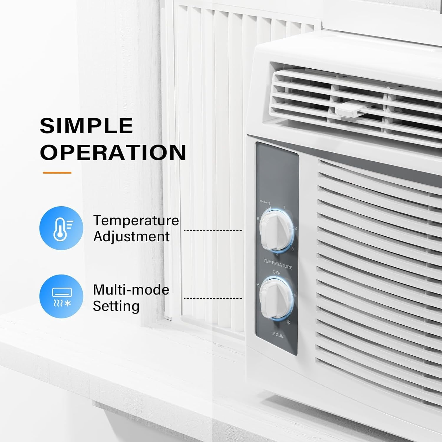 Ktaxon 5000 BTU Air Conditioner Window Unit, 115V/60Hz AC for Window, Cooling Rooms up to 150 Sq. Ft, Easy Install Kit Included, White