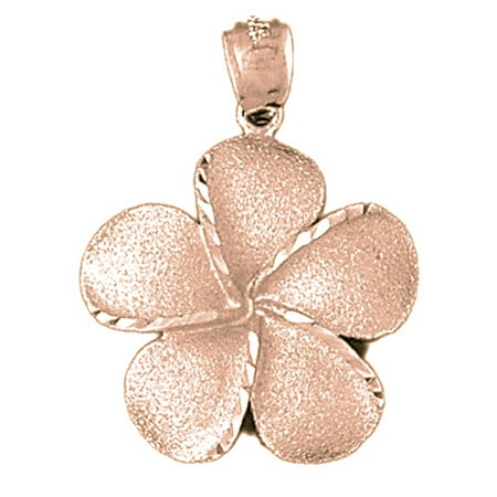 14K Rose Gold Flower Pendant - 34 mm