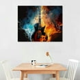 thumbnail image 2 of ONETECH  Canvas Wall Art, Music Water And Fire Guitar Wall Decor Print Painting Gift Wall Living Room Bedroom Home Office Decoration Painting 20x16in, 2 of 6