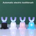 thumbnail image 2 of Toothbrush Electric U-Shape Teeth Whitening Waterproof Hand Free Tooth Cleaning Tool, Pink, Toothbrush Set, 2 of 9