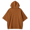 thumbnail image 5 of Halloween Womens Hoodies Casual Ghost Print 3/4 Sleeve Festive Party Pullover Sweatshirt Tops Fall Winter Warm Outfit Coffee L, 5 of 5