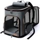 thumbnail image 1 of Mochila para perros y gatos, bolsa de transporte plegable y expandible para perros pequeños con correa de seguridad interior y 2 alfombrillas para mascotas, gris esquí esquí Gafas de esquí, 1 of 5