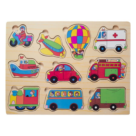 Eliiti Wooden Vehicles Puzzle for Toddlers 2 to 4 Years Old (Best Games For 2 Year Olds On Ipad)