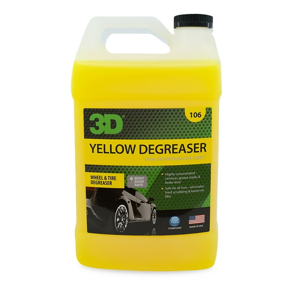 3D Yellow Degreaser - Wheel & Tire Cleaner - All In One Wheel & Tire Car Wash Detailing Spray - 1 Gallon
